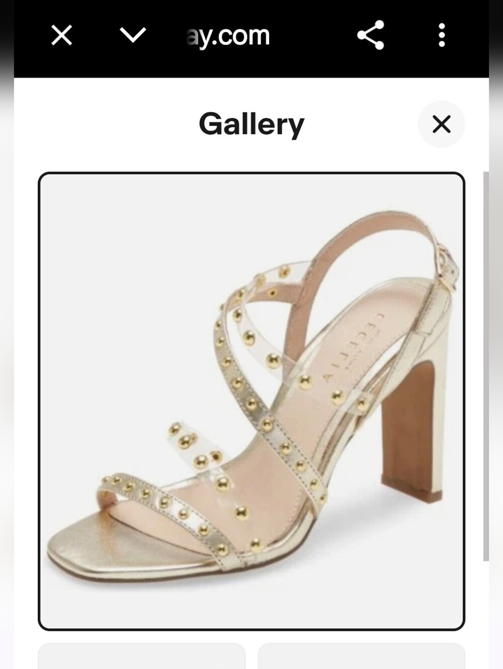CECELIA NEW YORK Gold Studded Strappy Block Heel Sandals
